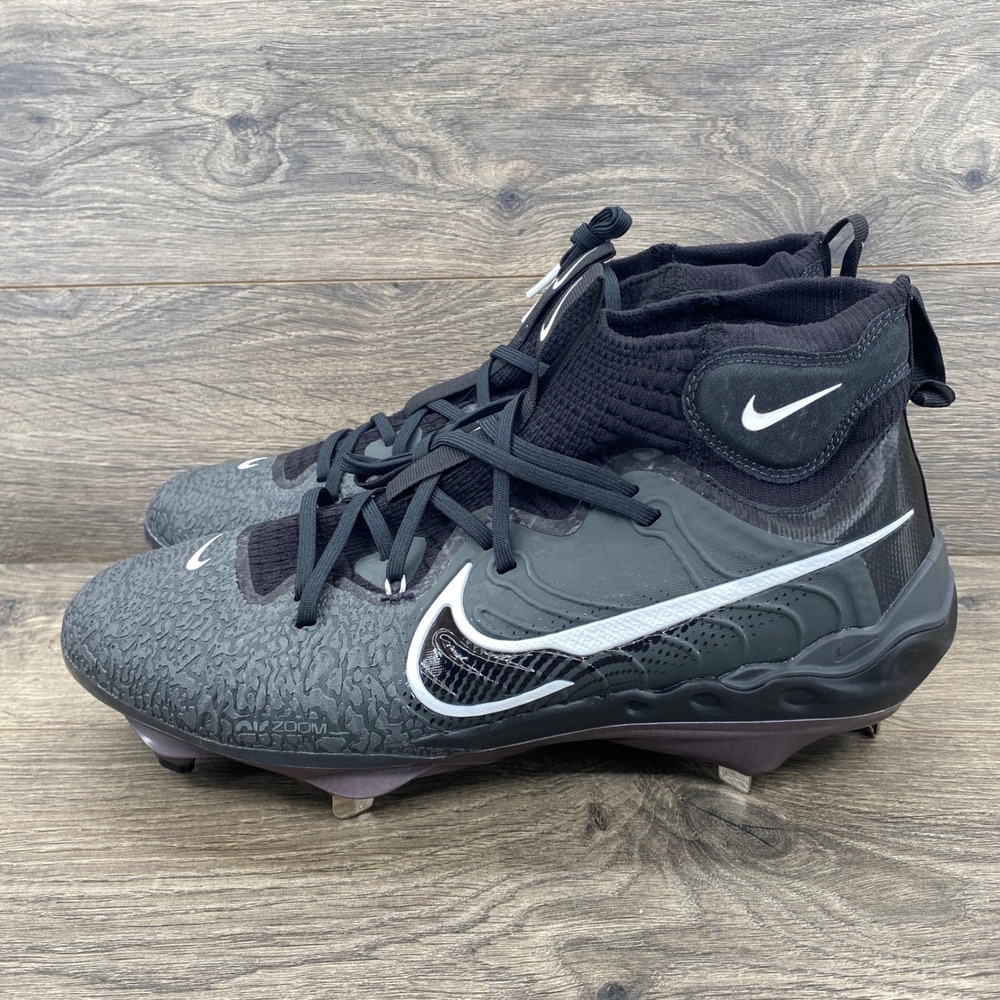 Nike Alpha Huarache Elite 4 Mid Baseball Cleats Mens 13 Black DJ5317-010 Metal